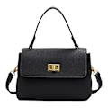 Pikkukuva 1 / 5: Retro Klassinen Kukkaro Clutch Laukku Pu Käsilaukku Piilotetulla Soljella Sopii Naisille. black