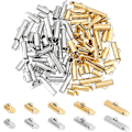 Miniatyrbillede 1 af 5: 100 stk. 5 Størrelser 2 Farver Rustfrit Stål Slide On End Clasp Tubes Slider End Caps Crimp End Tube Slider Clasp til Seed Beads Halskæde Armbånd Smykker