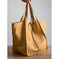 Miniatyrbild 4 av 4: Damstor Pu-läder Satchel Handväska Arbetsväska Axelväskor Handväska Mjuk Crossbody Överdimensionerad Väska Yellow