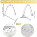 Miniatyrbilde 2 av 5: 1 Eske 6 stk. Snap on Bails Sterling Sølv Anheng Charms Koblingslåser