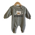 Miniatyrbillede 1 af 5: Juledragt Nyfødt Baby Dreng Pige Jule Romper Langærmet Hættetrøje Bodysuit Grey 1 73cm