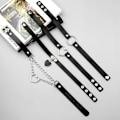 Miniatyrbild 4 av 6: 4 stycken Läder Choker Halsband, Färgglada Punk Stil Gotiska Choker Halsband PU Läder Choker Halsband för Kvinnor Accessoarer