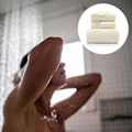 Miniatyrbild 3 av 5: Handdukar 3-delad handduksset, 1 badlakan, 2 tvättlappar, ringspunnen bomull mycket absorberande handdukar (blå) Beige