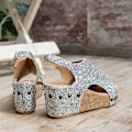 Miniatyrbillede 3 af 5: Sandaler Damer Tyk Sål Retro Sandaler Damer Sequin Nitter Velcro Sandaler Silver EU 40