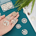 Miniatyrbild 2 av 5: 36 st Filigran Charm för Smyckestillverkning 6 Stilar Mässing Livets Träd Hängsmycken Filigran Blom Charm Graverade Metallprydnader för DIY Örhängen Armband