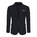 Miniatyrbilde 2 av 5: Herre Blazer Slim Fit Jakke, Enkeltspent Blazer med Én Knapp Black M