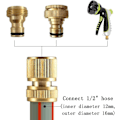 Miniatyrbillede 4 af 5: 4 stk. messing haveslange lynkoblinger, lynkoblinger til haveslange 1/2\"