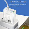 Miniatyrbillede 7 af 9: 65W PD Multiport Hurtigoplader - PD og 3 USB-porte Adapter hvid