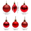 Miniatyrbild 5 av 5: Julgranskulor för juldekorationer, 40 st julgranskulor Red