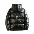 Miniatyrbillede 3 af 5: Herre Casual Hætte Fuld Lynlås Metallisk Skinnende Kort Dunjakke Gold 2XL