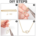 Miniatyrbillede 3 af 5: 6 stk. Zirconia Hjerte Vedhæng Charms Infinity Cubic Zirconia Charm Link med Klar Krystal Sten Hjerte Messing Charm Guldbelagte Charms Links til Smykker