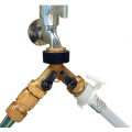 Miniatyrbillede 3 af 5: Solid messing 2-vejs slangesplitter 2-vejs slangekobling med on/off ventiler, hane og 3/4\" udtag, brug op til 2 slanger ad gangen