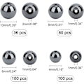 Miniatyrbild 5 av 5: Svarta Hematitpärlor 316 st 4 Storlekar Runda Ädelstenspärlor Lösa Pärlor med 1~2mm Hål för Örhängen Armband Halsband Smycken DIY Hantverk Tillverkning 4mm 6mm