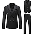 Pikkukuva 1 / 2: Miesten Puvut 2-Nappinen Slim Fit 3-osainen Puku black 2XL