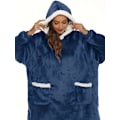 Miniatyrbillede 3 af 5: Casual loungewear-morgenkåbe i store størrelser, tyk Sherpa fleece varm ekstra lang oversized bærbar tæppe til damer med lommer (længde: 150 cm) blue