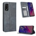 Magnetisk spænde retro tekstur læder telefoncover til Wiko Power U20 / U10 Blue