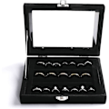 Miniatyrbild 2 av 5: Ringar/örhängen Organizer Fack Med Genomskinligt Lock, 7 Fack Sammet Låda Insats Smycken Förvaringslåda Smycken Display Case Store Showcase Smycken Box Present Till
