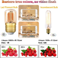 Miniatyrbild 4 av 5: Mini LED-rörlampa, 1 W T28 Edison LED-glödtrådslampa E27 skruvbas 2200 K supervarm vit glödlampa 80 lm icke-dimmbar (bärnstensglas) 220 V, 6-pack[ene