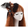 Miniatyrbilde 3 av 5: Victorian Steampunk Mini Hatt Hårklype for Kvinner (d) Black 5