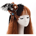 Pikkukuva 3 / 5: Victorian Steampunk Naisten Mini Silinterihattu Hiusklipsi (d) Black 5