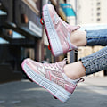 Miniatyrbild 5 av 5: Pojkar Flickor Sneakers Dubbelhjuliga Skor Led Ljussko 3F908 Pink EU 32
