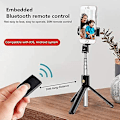 Pikkukuva 4 / 5: 360° kääntyvä Bluetooth Selfie-keppi, teleskooppinen puhelinpidikkeellä, 3-in-1 jalusta Monopod, langaton kaukosäädin