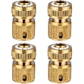 Miniatyrbillede 1 af 5: 4 stk. messing haveslange lynkoblinger, lynkoblinger til haveslange 1/2\"