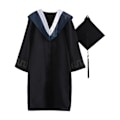 Miniatyrbillede 1 af 5: 2021 Voksen Graduation Gown Langærmet Universitets Akademisk Kjole Lynlås Lukning Plus Size Graduation Gown Robe Mortarboard-hat B White M