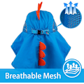 Miniatyrbilde 4 av 5: Solhatt for barn UPF 50+ Gutt Jente Beskyttelseshatt Bredbremmet Strandhatter med Mesh og Justerbar Hakestropp