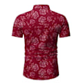Pikkukuva 2 / 5: Miesten kukka kuvioinen puuvillainen lyhythihainen Havaiji-paita Red XL