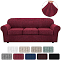 Miniatyrbild 1 av 5: Stretch Vattentät Soffa Överdrag, 1 Del, Spandex, Jacquard Elastisk Soffa Överdrag Med Halkskyddsskum red 2 Sitzer enlarge