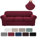 Miniatyrbild 1 av 5: Stretch Vattentät Soffa Överdrag, 1 Del, Spandex, Jacquard Elastisk Soffa Överdrag Med Halkskyddsskum red 3 Sitzer