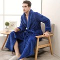 Miniatyrbild 1 av 9: 1 st par stil badrock, tjock långärmad lång badrock, supermjuk loungewear, lång rock för höst och vinter, badrumstillbehör 3XL blue