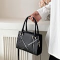 Miniatyrbillede 3 af 5: Dame Skuldertaske Retro Klassisk Håndtaske Pu Læder Clutch Taske Med Lynlås black