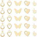 Miniatyrbillede 1 af 5: 40 stk. Stjerne med Måne/Hjerte/Sommerfugl/Dråbe Charm Hypoallergeniske Link Charms Rustfrit Stål Vedhæng Gyldne Charms