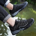 Miniatyrbilde 4 av 5: Hikesko for menn og kvinner - Lavsko Sneakers for utendørs stier, trekking, turgåing 3D863 Black EU 46