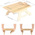 Miniatyrbillede 2 af 5: Armlænsbakke i træ med 360° roterende telefonholder, foldbar sofa, armlænsbakke, klemme, sofabord, til brede sofaer (firkant)