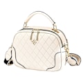 Miniatyrbillede 1 af 5: Ny Enkel Ternet Dame Lille Firkantet Taske Kunstlæder Hånd Bill Skuldertaske Crossbody Taske creamy white