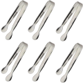 Miniatyrbilde 1 av 5: 6 stk. Istenger Mini Sukker-tenger 10,8 cm Rustfritt Stål Små Serveringstenger, Små Kjøkken-tenger For Appetittvekkere, Teselskap, Kaffebar, Desserter