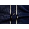 Miniatyrbillede 4 af 4: Herre Broderet Langærmet Slim Fit Button Down Casual Party Skjorte Navy Blue L