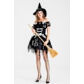Miniatyrbillede 4 af 5: Halloween Sort Heksekostume Voksen Rollespil Kostume M
