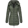 Miniatyrbillede 5 af 5: Vintervarme Bomuldsjakker Mellem Længde Hætte Slank Stil Jakker Tykke Løse Stilfulde XL Army Green