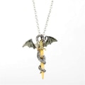 Miniatyrbild 3 av 5: Luminous Jewelry Dragon Sword Hänge Halsband Mörk Anime Halsband