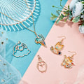Miniatyrbillede 4 af 5: 1 Æske 20 stk. 5 Stilarter Engel Enhjørning Kat Bezel Vedhæng Åben Bagside Bezel Vedhæng Åben Bezel Charms Legering