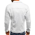 Miniatyrbilde 3 av 5: Herre Denim Slim Jakker Ensfarget Langermet 2 Frontlommer Frakk For Høst Ny M E