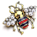 Pikkukuva 2 / 5: 2 kpl Rhinestone Pearl Bee Rintaneulat Hunajamehiläisriipus/rintaneula Muoti Kristallihyönteisneulat