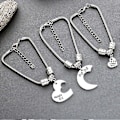 Miniatyrbild 2 av 5: Litet Mellanstort Systerhjärta Design Armband Set 3st Födelsedagspresent Till Systrar
