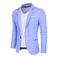 Miniatyrbilde 1 av 5: Herre Blazer Slim Fit Jakke, Enkeltspent Blazer med Én Knapp Blue L