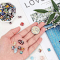 Miniatyrbillede 4 af 5: 10 strenge assorterede lampwork perler Millefiori perler løse glas perler til smykkefremstilling - 15 tommer ~ 16 tommer