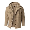 Miniatyrbild 1 av 5: Herr Cargo Hooded Jacka, Vinter Varma Foder Termisk Jacka Rock Khaki S